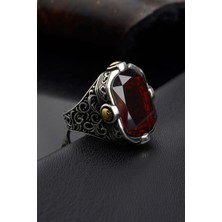 Innuendo 925 Ayar Gümüş Kare 4 Noktalı Zirkon Erkek Yüzük