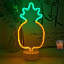 Neon Işıklı Ananas Masa Gece Lambası