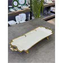 Acar Enwina Porselen Ayaklı Sunum Tabağı Dikdörtgen