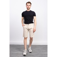 2414 Koyu Krem Klasik Şort