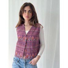 Retrobird Kilim Desen Tasarım Yelek Kadın Yelek