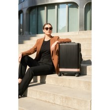 Zeplin Aura Pc Policarbon Kabin Boy Valiz Siyah