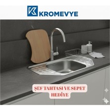 EX-161-D Paslanmaz Çelik Mutfak Evyesi Desenli 49X78