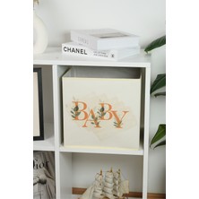 Luxway Home Baby Yazı Baskılı Çok Amaçlı Oyuncak Saklama Kutusu Katlanır Düzenleyici 30X30X30