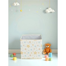 Luxway Home Yıldız Desenli Kapaksız Dekoratif Saklama Kutusu – 30X30X30 cm Oyuncak Düzenleyici