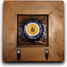 Toprakana Art Nazar Boncuğu Göz Seramik Anahtarlık Duvar Pano 14,5X14,5X2,5CM