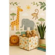 Luxway Home Gıraffe 2 Desenli Kapaksız Çok Amaçlı Düzenleyici Oyuncak Saklama Kutusu 30X30X30