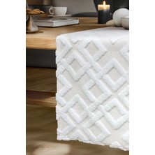 Hamur Punch Yıkanabilir Sofra, Masa, Salon, Mutfak ve Sehpa Masa Runner Mila Ekru