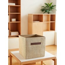 Luxway Home 100% Jüt Kapaksız Dolap Içi Çamaşır Oyuncak Düzenleyici Katlanır Saklama Kutusu 30X30X30