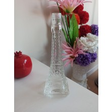 Hureggo Vintage Eyfel Kulesi Görünümlü Cam Şişe & 22 cm