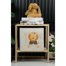 Luxway Home Sevimli Ayıcık Baskılı Dolap Içi Kapaksız Oyuncak Düzenleyici Çok Amaçlı Saklama Kutusu 30X30X30