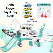 Brother Toys Büyük Boy Araba Taşıyan Uçak Sürtmeli Oyuncak 4 Araba 6 Trafik Işareti 30 Cm.