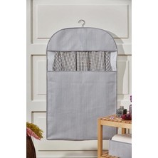 Luxway Home Gri Çizgili Elbise Kılıfı Takım Elbise Kılıfı Kıyafet Taşıma Kılıfı Gamboç 60X100