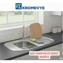 EX-172-D Paslanmaz Çelik Mutfak Evyesi -50X77 Desenli