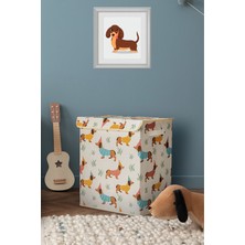 Luxway Home Sausage Dog Çok Amaçlı Kapaklı Oyuncak Çamaşır Saklama Kutusu Katlanır Düzenleyici 30X40X50