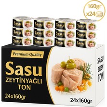 Sasu Zeytinyağlı Ton Balığı 1 Koli 24x160 gr Bütün Dilim