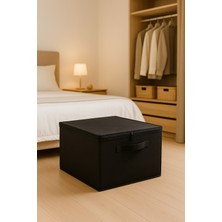 Luxway Home Destekli Hurç Büyük Boy Siyah Renk – Fermuarlı Katlanabilir Saklama ve Düzenleme Kutusu