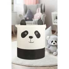 Luxway Home Panda Tasarımlı Çocuk Odası Filesiz Silindir Sepet – Oyuncak ve Kıyafet Düzenleyici Katlanabilir Sepet