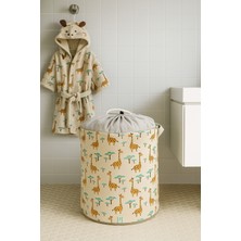 Luxway Home Giraffe 2 Fileli Çok Amaçlı Oyuncak Saklama Kutusu Çamaşır Sepeti Katlanır Düzenleyici Sepet 37X40