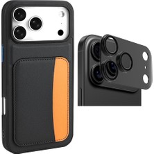Vendas Apple iPhone 17 Pro Max Kılıf Kartlıklı Zore X-Kart Silikon Kapak + Kamera Lens Koruyucu
