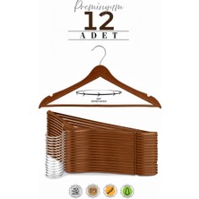 Etc Home 12 Adet Ahşap Görünümlü Plastik A Kalite Elbise Askı