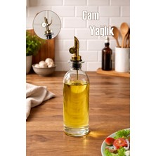 Porsima 3890 Gold Sızdırmaz Kapaklı Cam Yağlık Sirkelik Yağdanlık 500 ml