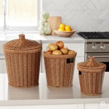 Storemax Paçi Wicker Akasya Serisi 3'lü Patates/soğan Sepeti Seti