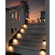 Storemax 4 Adet L Solar Güneş Enerjili Su Geçirmez Köşe Işık, Köşebent Merdiven Bahçe Aydınlatma