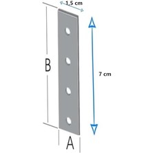 Storemax Mobilya, Dolap Yatak Duvara Sabitleme Bağlantı Aparatı Demiri Düz Gönye 1,5cm x 7 cm (20 Adet)
