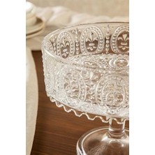 Storemax El Yapımı Şeffaf Cam Yuvarlak Ayaklı Sunum Kasesı Sunumluk 19X20,50 cm