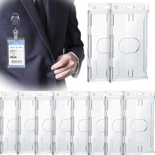 Storemax Kimlik Kartı Tutucu, 10 Adet Pc Şeffaf Malzeme Sert Plastik Kart Tutucu, Kredi Kartı Koruyucu Başparmak Yuvası Kimlik Tutucu, Kolay Erişimli Dayanıklı Kimlik Kartı Tutucu