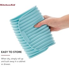 Storemax Hızlı Kuruma Için Nervürlü Yüzeyli, Kaymaz Esnek Saklaması Kolay Kauçuk Kurutma Matı, 18 x 40 Cm, Maden Suyu