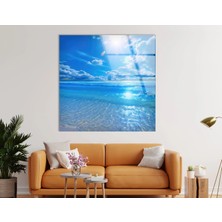 Myphotostation Tropikal Okyanus Deniz Manzarası Kırılmaz Cam Duvar Tablosu Ev Duvar Dekorasyonu