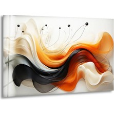 Myphotostation Turuncu ve Siyah Dalga Çerçevesiz Kırılmaz Cam Tablo, Ev Hediyesi, Ofis Duvar Tablosu