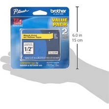 Storemax Orijinal P-, TZE-6312PK Bant ½" (12 Mm) 2'li Paket Lamine P- Bant, Sarı Üzerine Siyah, Iç ve Dış Mekan Kullanımı Için Mükemmel, Suya Dayanıklı, 26,2 Ft. (8 M)