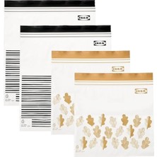 Storemax Orta Boy Yeniden Kullanılabilir Gıda Torbaları, Çift Mühürlü, 1,2 ve 2,5 Litre, Siyah Çizgili/sarı Yaprak - 100 Torba Seti