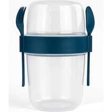 Storemax Müsli ve Granola Kapsülü, 1100 ml Sızdırmaz Yoğurt Kabı, And Go Kaşıklı Granola Kabı, Pratik ve Taşınabilir Tasarım (Lacivert)