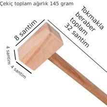 Storemax Tahta Çekiç Deri Tokmak Çekici Arkeolojik Kazı Aparatı Ceviz Fındık Kırıcı Ahşap El Oyma Ağaç Işleme Marangoz Çekici Boy 32 Santim Ağırlık 145 Gram