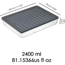 Storemax 4 Adet Buzdolabı Organizeri, Buzdolabı Için Çok Amaçlı Saklama Kabı, Fresh Box, Şeffaf ve Ayarlanabilir, Gıdaları Taze Tutma Özelliği, Mutfak Düzenleyici (2400 Ml)