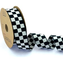 Storemax Fantastic Dama Desen/ekose Siyah Beyaz Kurdele