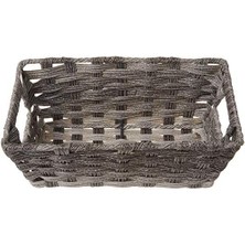 Storemax Whitmor Split Rattique Küçük Raf Tote-Gri Yıkama