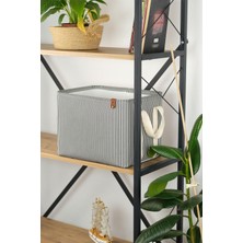 Luxway Home Siyah Çizgili Çok Amaçlı Dolap Içi Oyuncak  Saklama Kutusu Sepeti Organizer 18X22X30