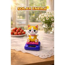 Seymen Bıçakçılık Solar Sallanan Kedi Biblo – Güneş Enerjili Hareketli Dekoratif Masa Süsü