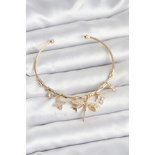 Tegan Yusufçuk Charmlı Gold Renk Pirinç Kadın Bileklik TG27BB8045