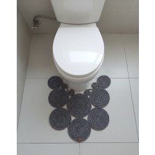 Mtg Jüt Tasarım El Emeği Doğal Jüt Kordon Halattan Klozet Önü Banyo Paspası