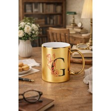 G Harfli Altın Sarısı Kupa Bardak