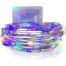 Upway 10M Su Geçirmez 4 Renkli 100 LED Işık - Pilli Dekoratif Aydınlatma