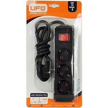 Storemax 3lü Akım Korumalı Priz 1,5 Metre Kablolu Grup Priz, Max 3500W Aşırı Yük Koruması 3lü Uzatma Kablosu Çoklu Priz (Siyah)