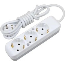 Storemax 3lü Üçlü 5 Metre Uzatma Kablolu Anahtarsız Topraklı Grup Priz Elektirik Uzatma Kablosu