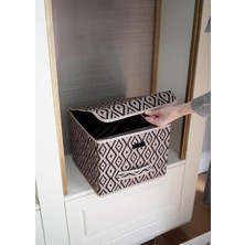 Storemax Bohe Kapaklı Kutu Raf Organizer Düzenleyici Sepet Mini (30 x 30 x 23 Cm)